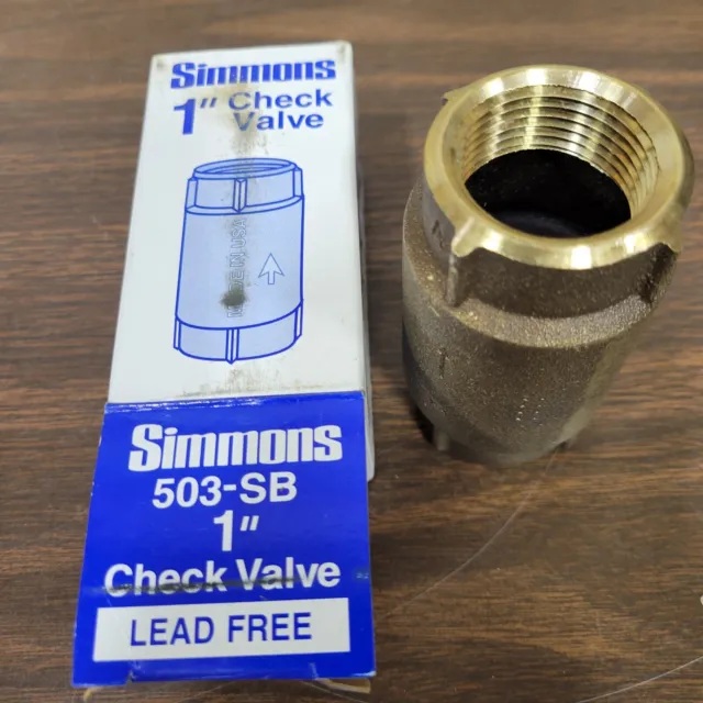 NEW Simmons 1 In. Silicon Bronze Lead Free Check Valve 503SB 1 In. MADE IN USA!!