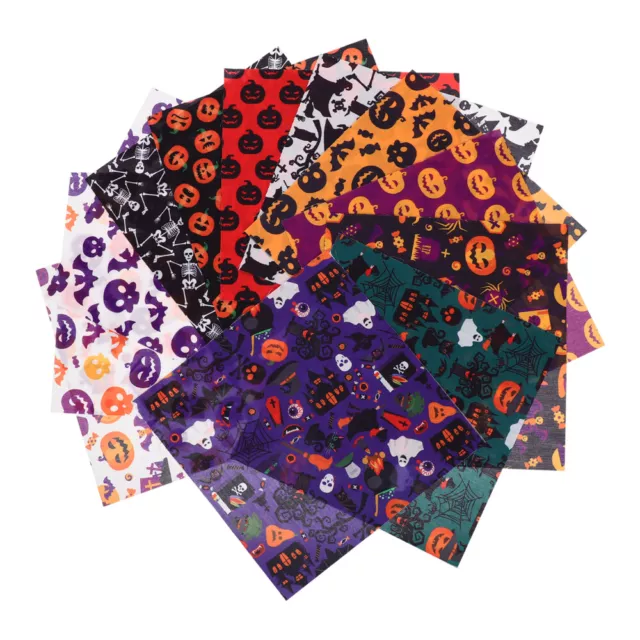 12 Sheets Quilting Patchwork Halloween Cloth Set Hallowen Party Supplies Fabric