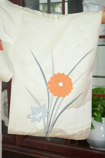 Dear Vanilla Japanese Silk Kimono Women's Robe Gown Authentic Japan Vintage Mint 6