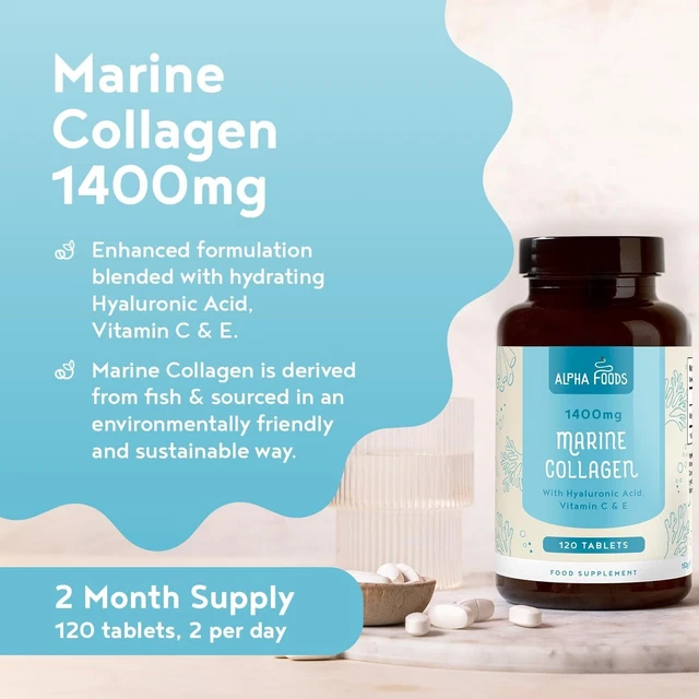 461 MARINE COLLAGEN Tablets 1400mgHyaluronic Acid, Vitamin C, E, Zinc