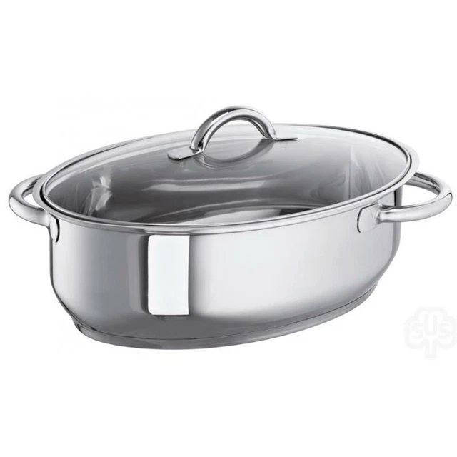 Schulte Ufer Sichbräter 34cm mit Glasdeckel 7 Liter Bräter Induktion Kapselboden