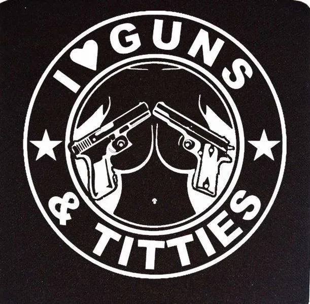 I Love Guns & Titties Mens Humorous Novelty Embroidered Polo S-6XL, LT-4XLT New