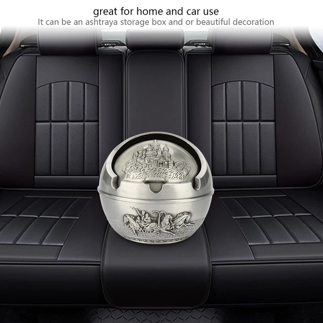 Tourer Cendrier Rond Sphérique Poinçonnage Motif Cadeau Décoration De La Maison