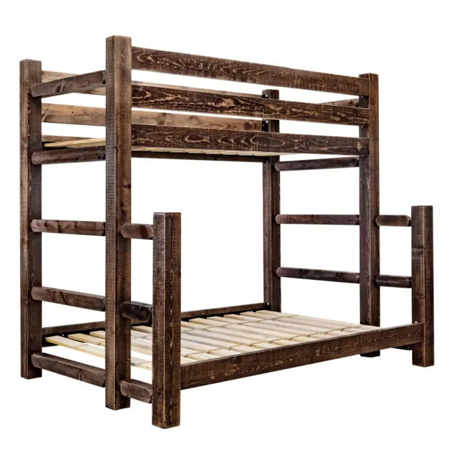 Rustic TWIN over FULL Bunkbed FARMHOUSE STYLE Amish Made Bunk Beds Western Lodge