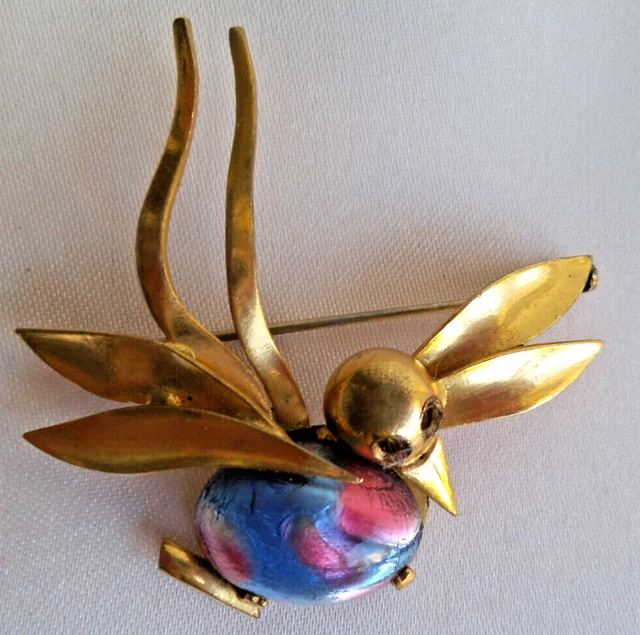 Broche Ancienne émaillée - Tête De Femme Des Caraïbes, Vintage, Très Bon état