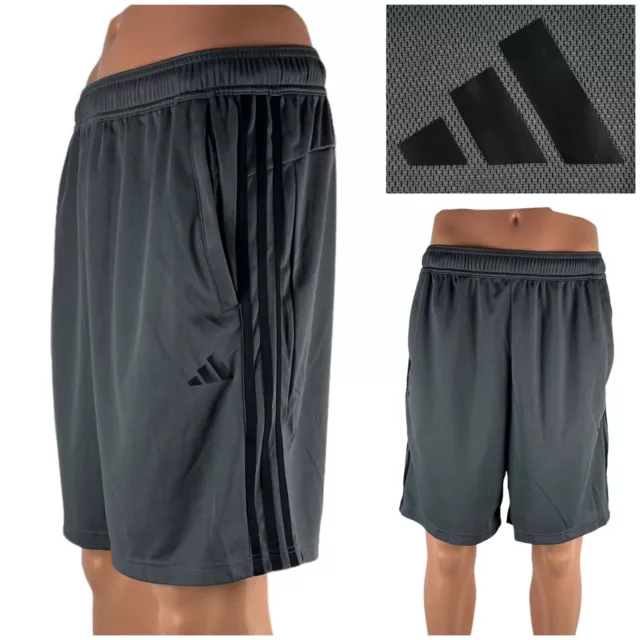 Adidas Mens Large Shorts Gray Train Essentials Pique Training Workout Gym NWT