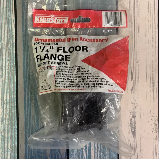 BRIDA DE POSTE DE PISO DE BARANDILLA CUADRADA KINGSFORD 1/4" PARA RIEL REAL Ornamental HIERRO