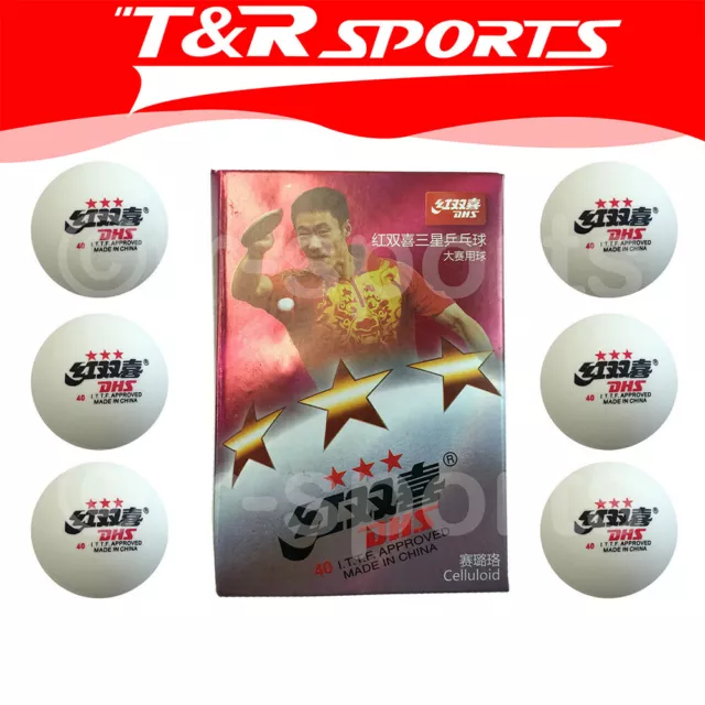 NEW! 6 x DHS 3 STAR 40MM TABLE TENNIS / PING PONG WHITE BALLS *