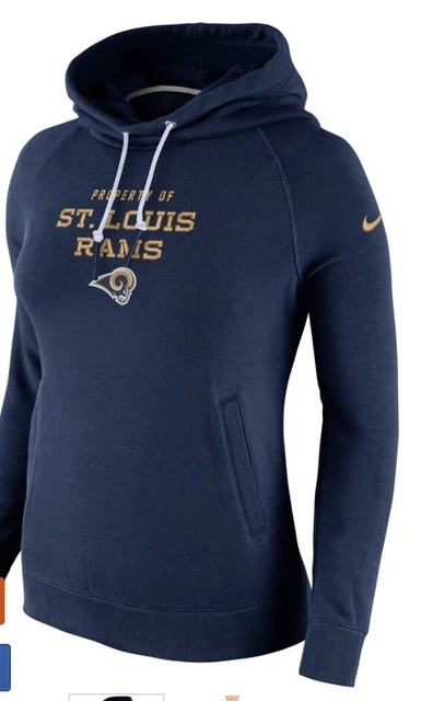 NWT St Louis Rams NFL Nike Women’s Rally Funnel Neck Pullover Hoodie Sz XL