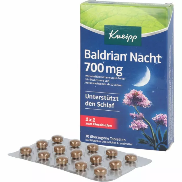 KNEIPP Baldrian Nacht 700 mg überzogene Tab. 30 St PZN16167357