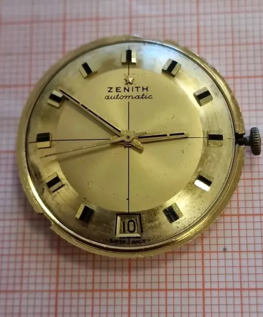 Zenith Automatic Cal 2562 PC MOVIMENTO +QUADRANTE +corona ORIGINALE Uomo