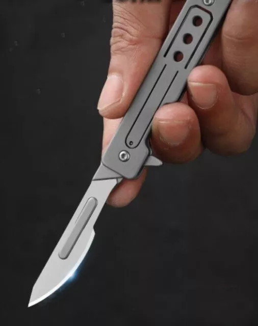 EDC Folding Utility Knife Skalpell Outdoor Survival Pocket Keychain Tool