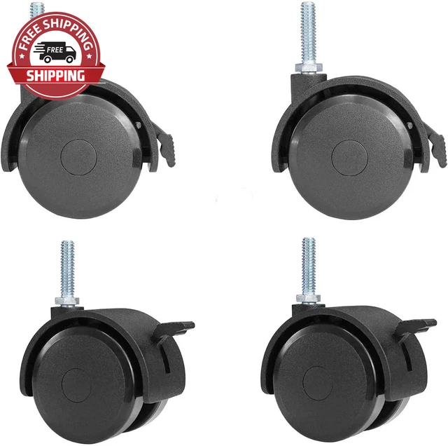 AAGUT 2" Swivel Stem Casters with Locking Brake Threaded 1/4" - 20 X 1" for Furn
