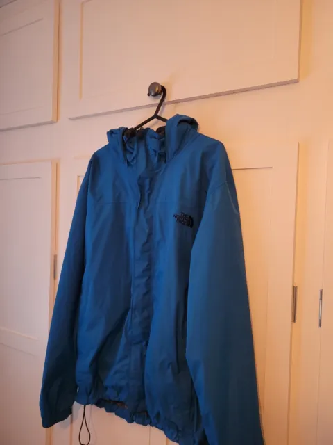 Mens The North Face Hyvent Blue Hooded Lite Hiking Rain Coat Jacket Uk M Eu 50