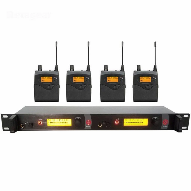 WIRELESS IN EAR Monitor System 2 Channel 4 Receviers Stage Monitoring