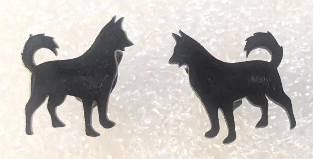 Belgian Shepherd Dog Teeny Tiny Flat Black Alloy Post Stud Earrings Jewelry