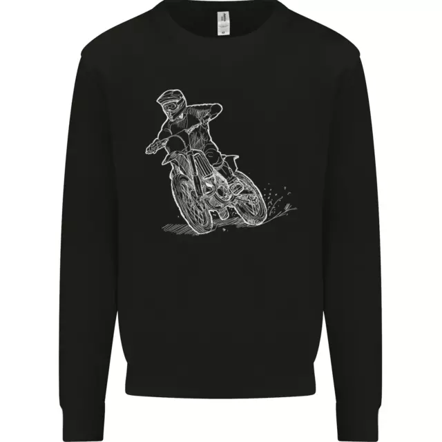 Motocross Bike Line Drawing Dirt Bike MotoX Kids Sweatshirt Jumper