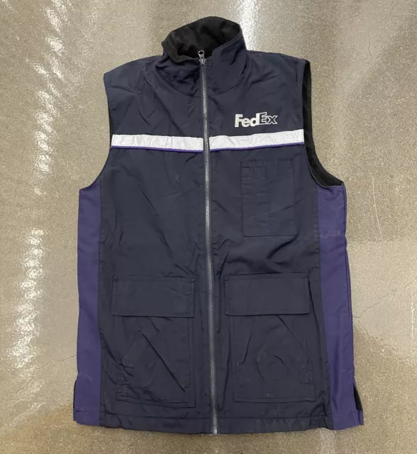 FedEx Mens Reflective VF Imagewear Fleece Lined Vest Uniform Stan Herman