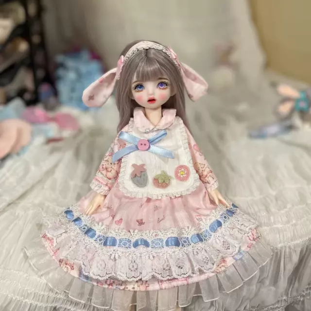 Full Set 1/6 BJD Doll Pretty Girl Faceup Clothes Shoes Hair Eyes Kids DIY Gift