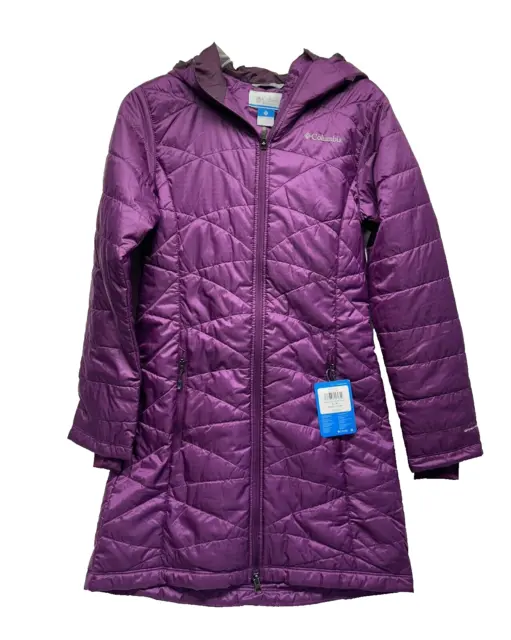 Columbia Womens Mighty Lite Hooded Long Omni Heat Winter Jacket Purple Small (H8