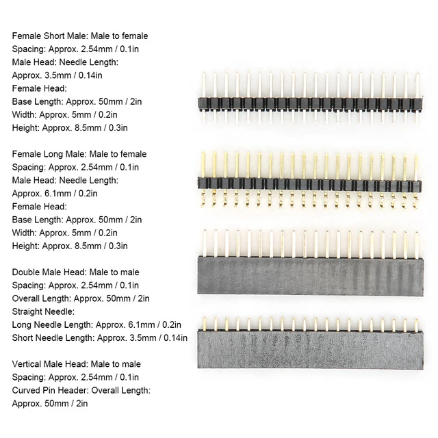 Pin Header 40Pin For W Accessories Computer Breadboard