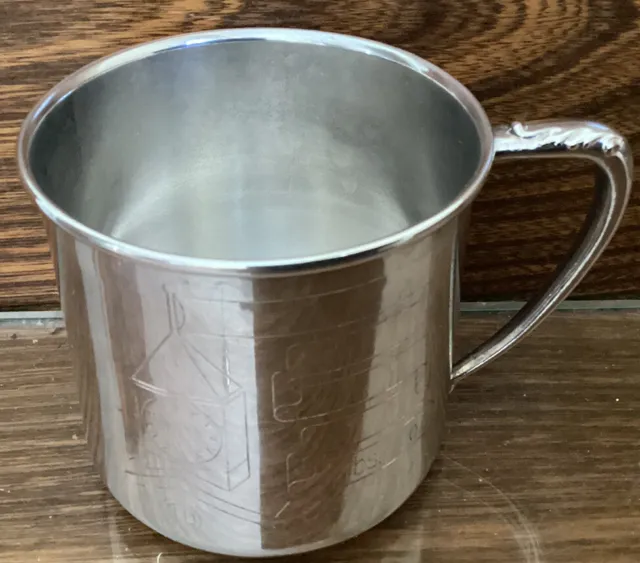 Oneida Silversmiths Canada vintage baby birth christening cup mug silver plated
