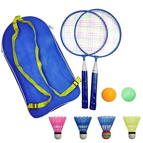 Racket for Children 1 Pair,Badminton Racquet Set 4 Badminton and 2 Table Tennis