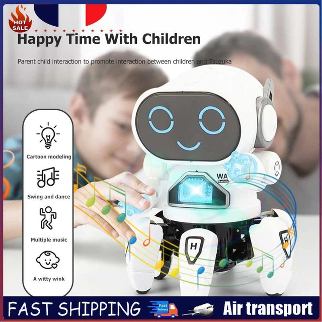 Electronic Intelligent Robot Movable with Music Light for Children Birthday Gift