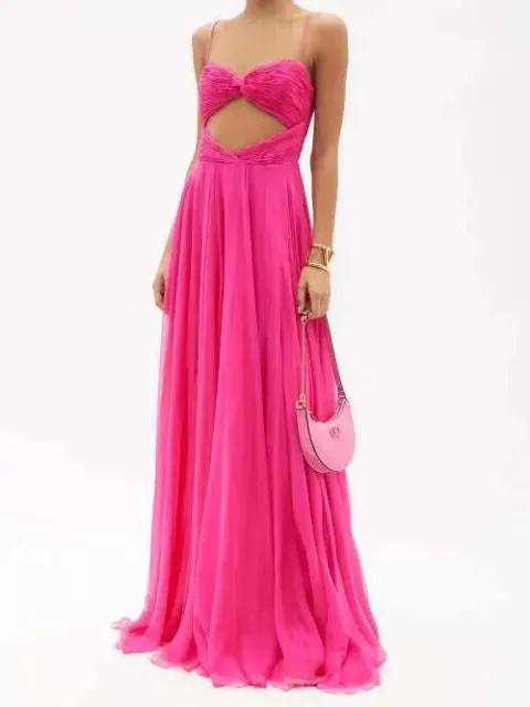 Valentino Silk Chiffon Cut Out Sleeveless Gown Dress- With Tags- RRP$21,100 USD