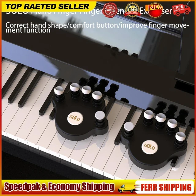1 Pair Piano Finger Trainers Hand Strength Exerciser for Beginner (Black)