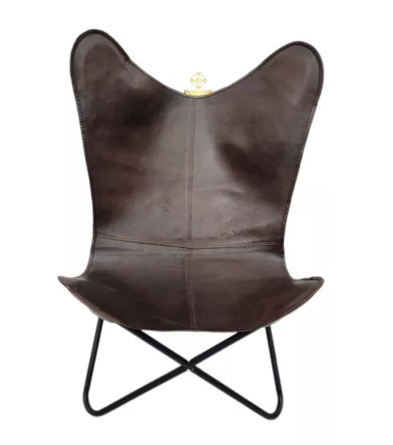 Papillon Chair-Indian Cuir Véritable Relaxant Chaise pour Maison & Bureau
