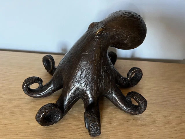 Figurine Pieuvre En Verre Soufflé à La Main - 6.5x6.5x3.5 Cm - Déco Animal Marin, Ornement Collection - Pour Bureau, Maison