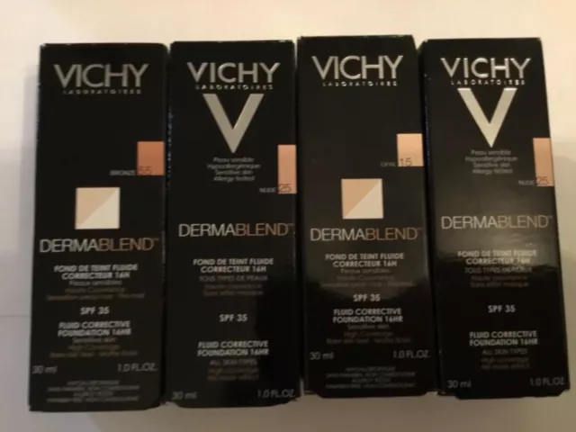 Vichy dermablend spf 35 fluid corrective Foundation 16 hr 30 ml mix colours