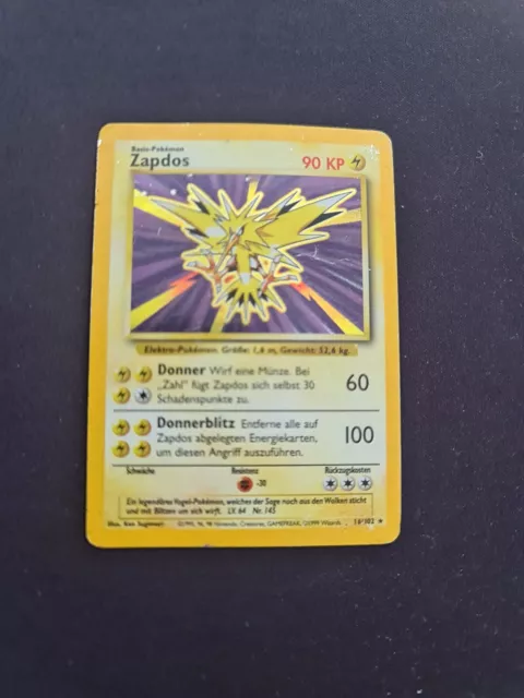 Pokemon Karte Zapdos 1. Edition Basis Base Set Deutsch Holo 11/102 PSA 8 NM Mint