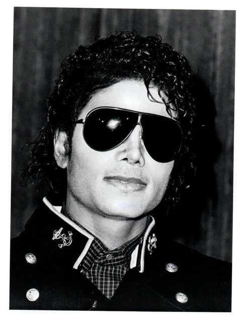 Michael Jackson Military Jacket Sunglasses Original 7x9 Photo Stamped 1985