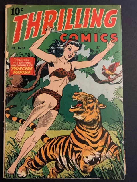 Thrilling Comics 58 GD+ -- Alex Schomburg Art, Princess Pantha, Doc Strange 1947