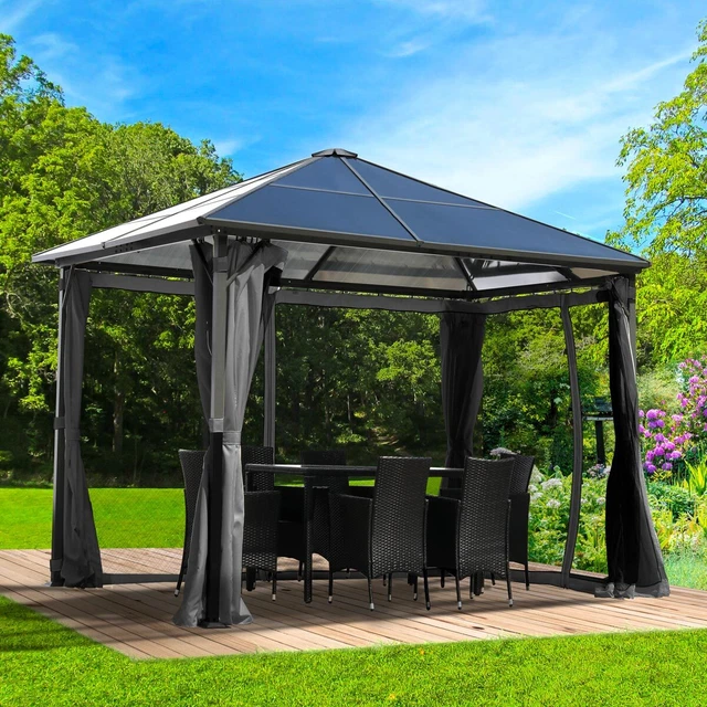 BRAST Pavillon Aluminium 3x3m grau Garten Pavilon Pavillion Festzelt 2.Wahl