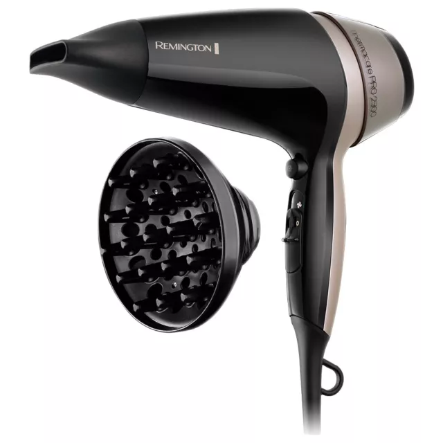 Remington D5715 ThermaCare Pro Haartrockner 2300 W (Schwarz, Braun) Schwarz,