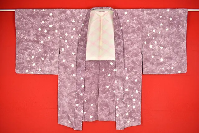 Vintage Japanese Kimono Silk Antique BORO HAORI Kusakizome SHIBORI Dyed/B732/540