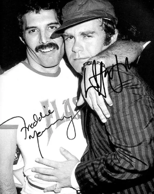 Freddie Mercury & Elton John Queen Signed Autographed Reprint 8X10 Photo Band