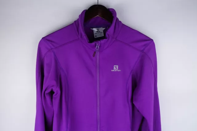 Salomon Acti Therm Women Track Jacket Activewear Stretch Full Zip Purple size L 2