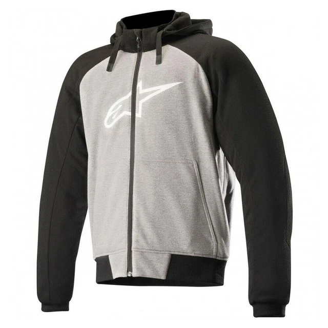 Alpinestars Chrome Sports Armoured Motorcycle Motorbike Hoodie Grey Black