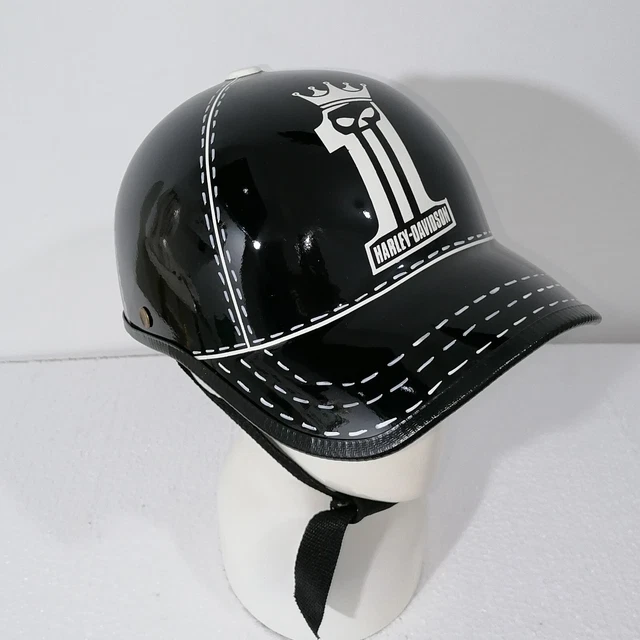 Motorcycle Helmet Baseball Cap Style fiberglass custom Helmet Bike black HD 2