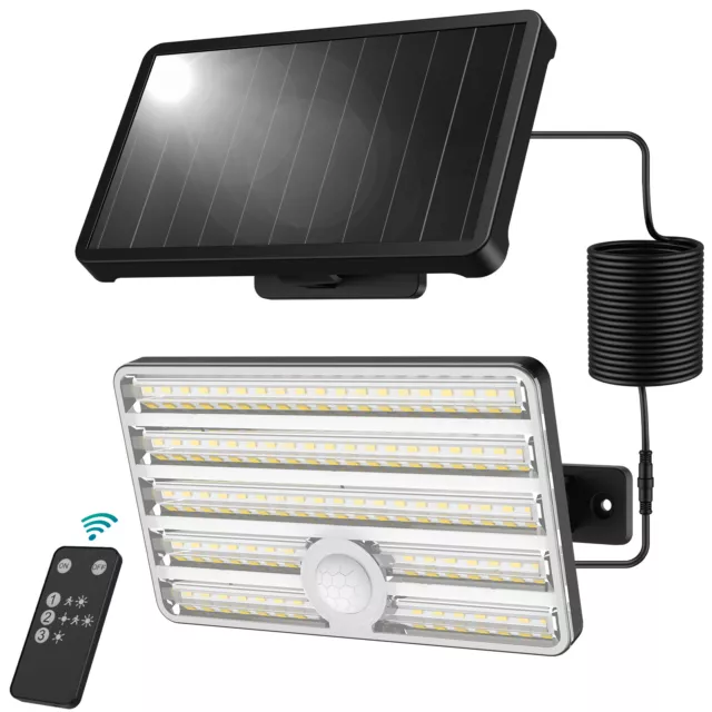 Solarleuchte Split Solarlampe mit Bewegungsmelder 85 LED Außen Fluter Strahler