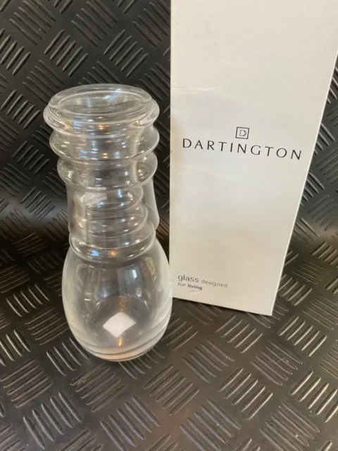 Dartington Crystal Bedside Water Carafe and  Up Glass Tumbler Ribbed Design