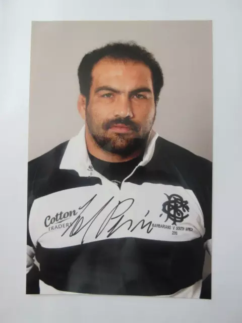 Autographe Salvatore Perugini sur photo avec certificat Rugby 4