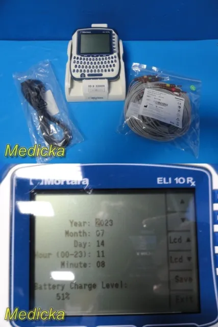 Mortara ELI 10 RX  Digital Electrocardiograph W/ New EKG Lead & Docking St~32009