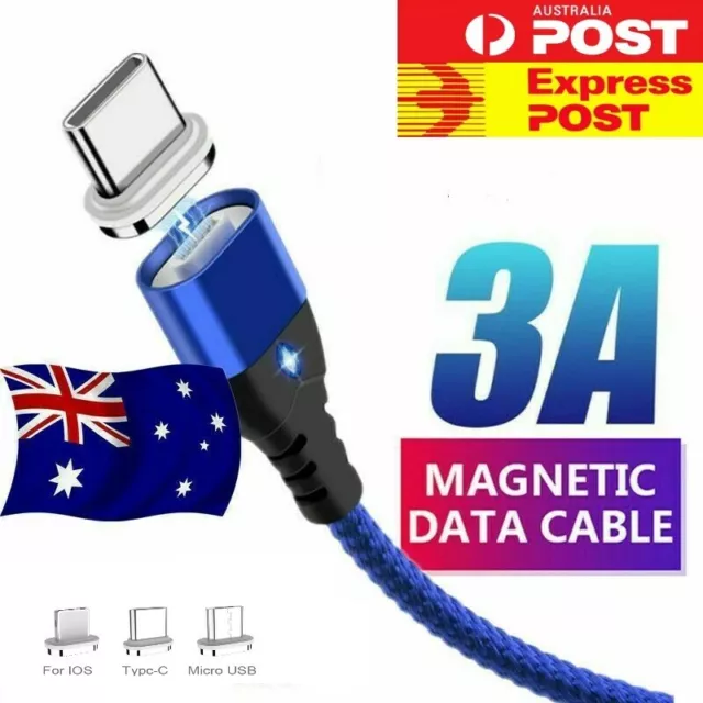 3A Magnetic Fast Charging Cable Data Transfer Phone Cord - High-Speed