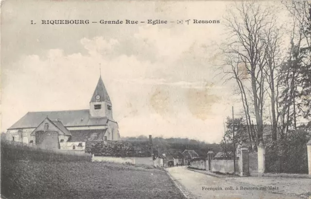 Cpa 60 Riquebourg Grande Rue Eglise