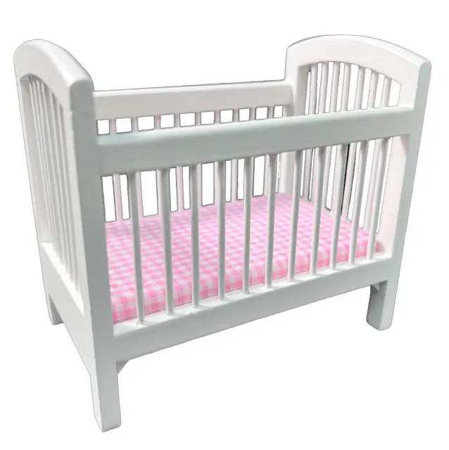 Dolls House White Malpas Cot Crib Miniature 1:12 Nursery Baby Furniture